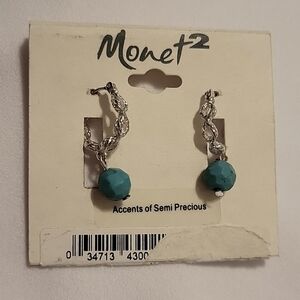 NWT Southwestern Style Turqouise Loop Earrings Western Cowboy‎ Boho